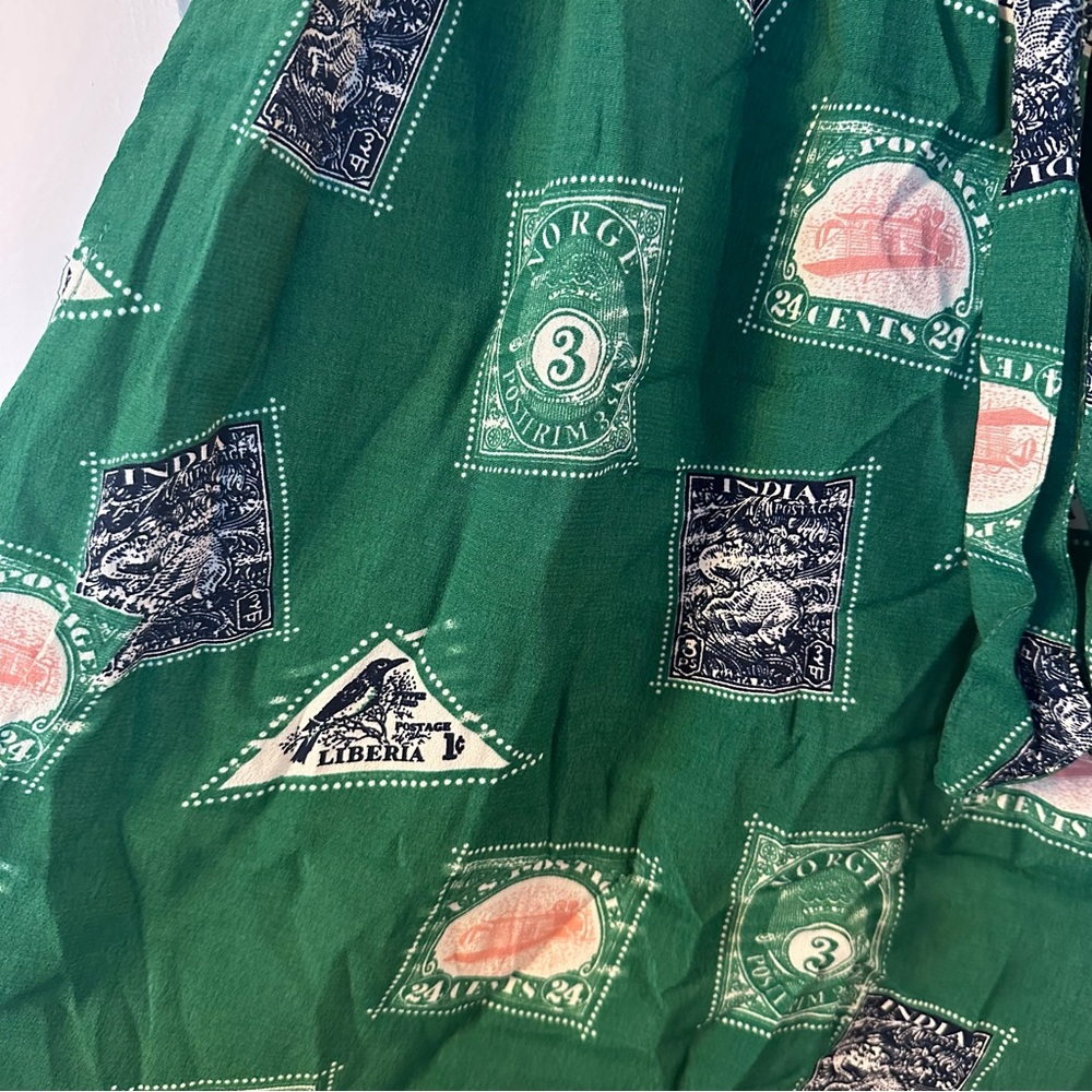 Anthropologie Green Graphic Midi Skirt - Picture 3 of 6